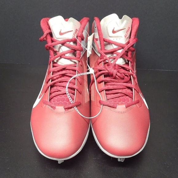 NIKE Alpha Talon Elite Football Cleats #526208-612, NWOT, Sz 16, Maroon, Silver - Picture 6 of 9